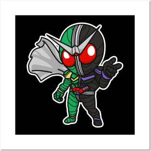 Kamen Rider W (CycloneJoker) Chibi Style Kawaii Posters and Art